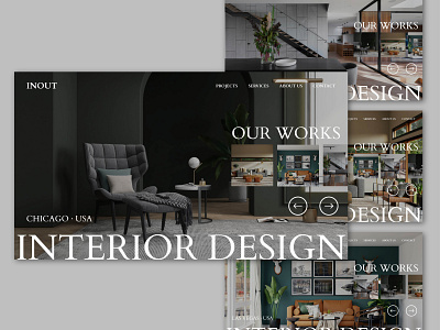 INOUT Interior Design Landing Page design figma landing page ui ux website