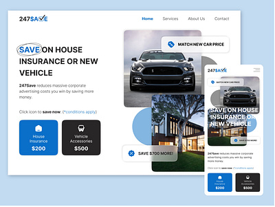 247Save Landing Page (Desktop & Mobile) design figma landing page ui ux website
