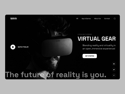 MAYA Virtual Reality Website Design design figma landing page ui ux web design website