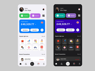 Finance App Design design figma ui ux