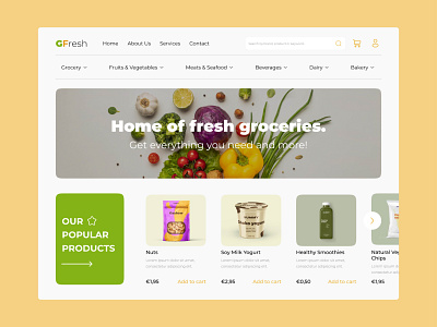 GFresh Groceries Website Design design figma landing page ui ux web design website