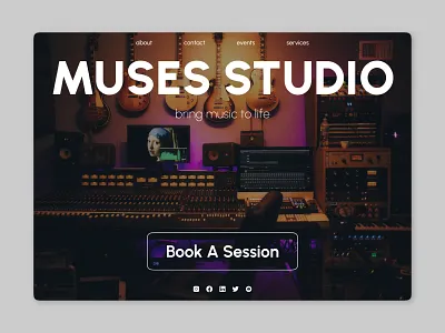 Muses Studio - Hero Section design figma landing page ui ux web design website