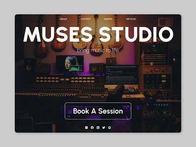 Muses Studio - Hero Section design figma landing page ui ux web design website