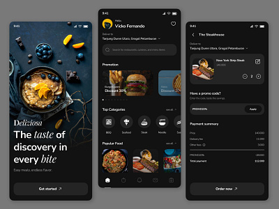 Deliziosa Food App Design app design design figma food app mobile app mobile app design ui ui design uiux ux ux design