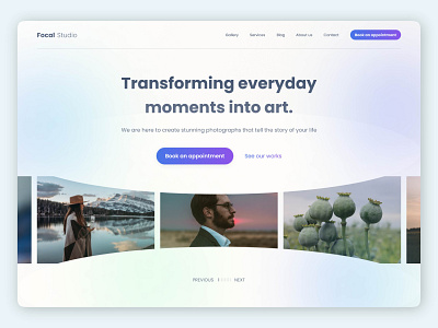 Focal Studio Hero Section Design design figma landing page ui ux web design website