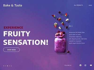 Strawberry Smoothie - Product Design - Advertisement figma food food design food template strawberry web design