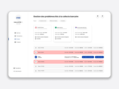 Bank Fail data error interface software table ui design ux ux design web app