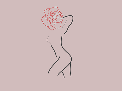 Line art of female body design graphic design illustration