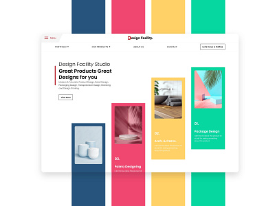 Design Studio - Landing Page (Theme:Peach) design design consultancy design facility design studio flat ui hero section illustrations landing ui design