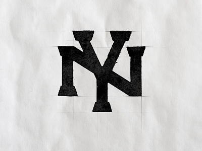 8it NY // Monogram branding design distress ink logo print texture typography