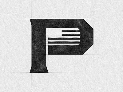 Pioneer // Logo branding design flag logo pencil texture typography