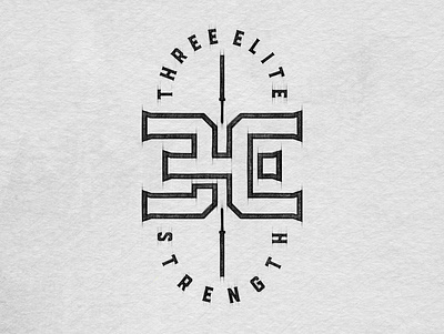 Three Elite Strength // Badge badge branding design logo pencil shirt typography