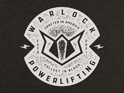 Warlock Powerlifting // Badge badge branding design logo powerlifting print shirt texture typography vintage