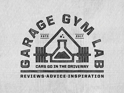 Garage Gym Lab // Badge badge branding design fitness garage gym gym logo texture typography