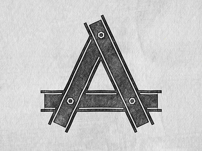 AHOS // Logo apparel branding design distress gym letter a logo texture typography