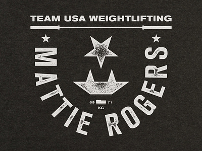 Mattie Rogers USA // Badge apparel badge branding design distress logo olympics texture typography weightlifting