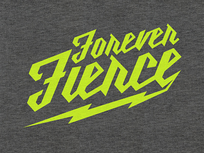 Forever Fierce // Milwaukee Homage apparel best gray lightnight logo neon script shirt tri blend type typography volt