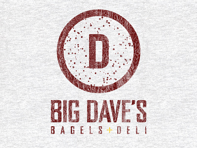 Big Dave's B+D // Logo Shirt apparel bagel branding circle distress food logo photo screen print screen printing shirt