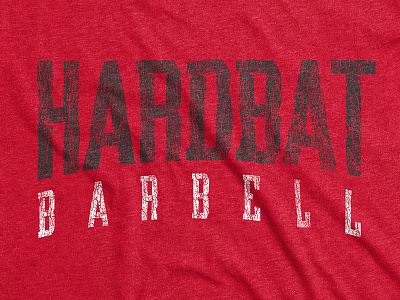 Forever Fierce // Hardbat Barbell Shirt branding distress red screen print shirt t shirt texture typography vintage