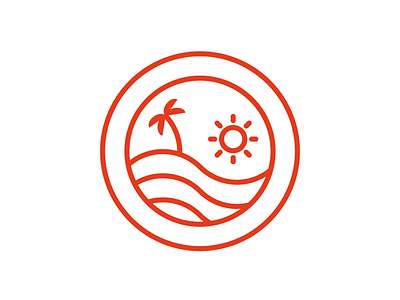Travel Logo beach holiday logo orange palm tree plane sea sun travel