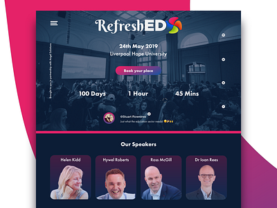 Refreshed Conference Landing Page Concept adobexd branding concept design designs landingpage typography ui userexperience ux webdesign