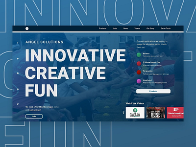 Angel Solutions landing page UI concept