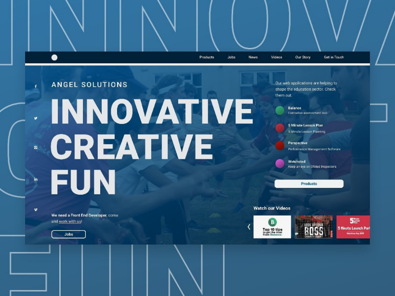 Angel Solutions landing page UI concept branding landingpage concept web blue ux ui