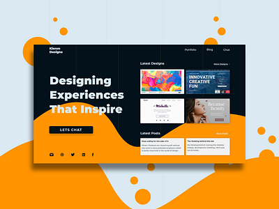 Kieron Designs web page design adobexd clean colorful design illustration landingpage typography ui userexperience ux web