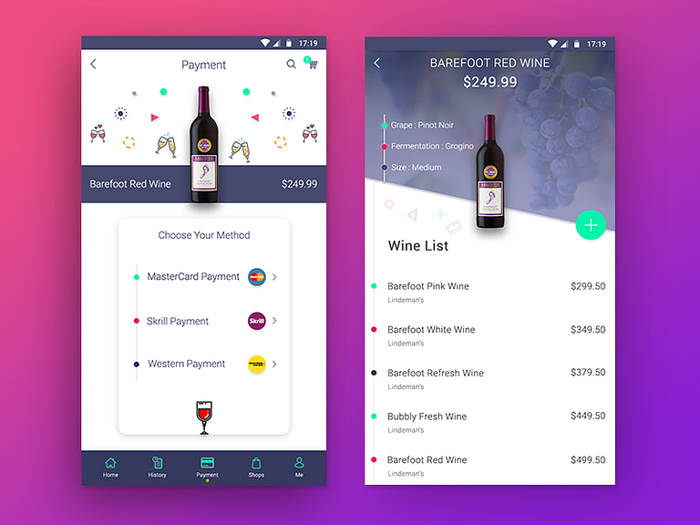 Wine Application by Mehedi Hasan Rownock on Dribbble