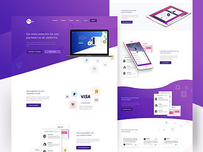 Payye Voilet Version app design gradient home landing new trend ui ux web website