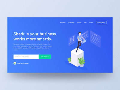 Schedulo (wip) clean gmail google home icons illustration landing product schedule