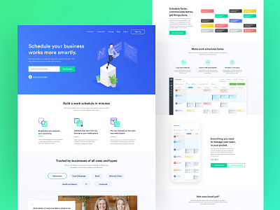 Schedulo web landing illustration landing product schedule