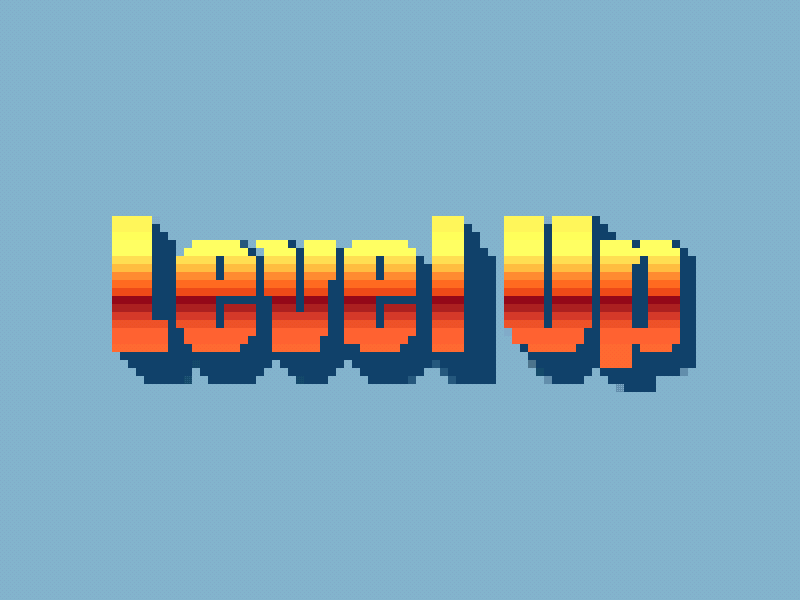 Level Up animation lettering
