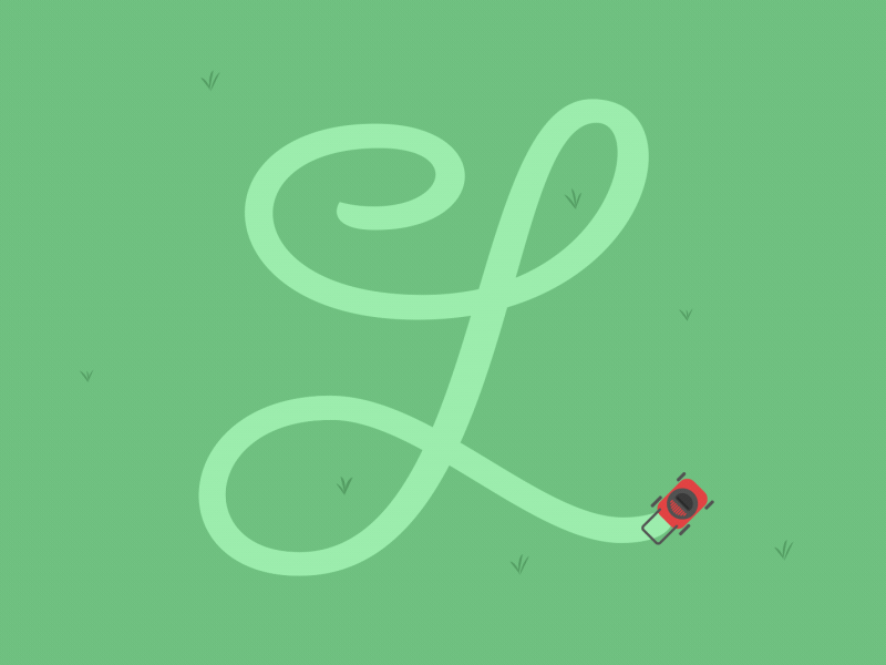 L is for Lawnmower animation lettering