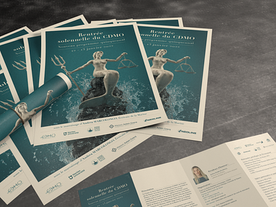 Centre de Droit Maritime et Océanique 3d mockup andrea marcolongo cdmo literature maritime law mermaid poster programme themis