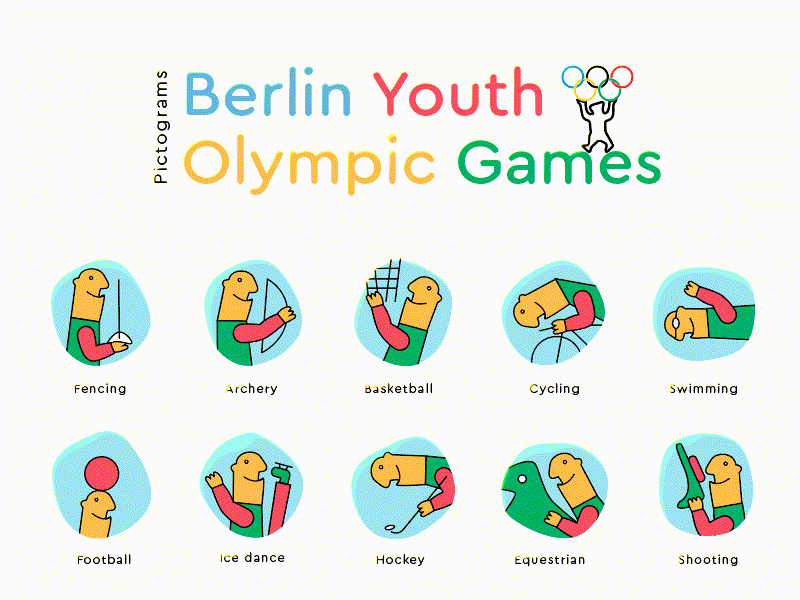 Pictograms for Olympic Games 2022 2d adobe artwork berlin branding cartoon creative design games germany graphic design illustration illustrator logo maybe olympic project vector youth
