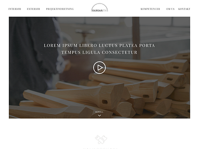 Homepage minimal web design woodworking website