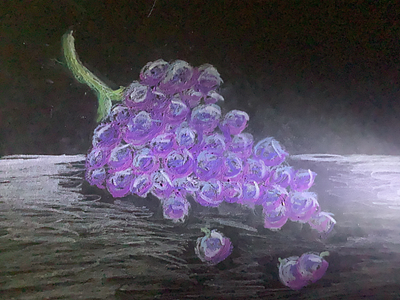 Grapes with oil pastels