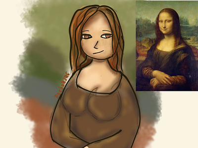 Portrait of Mona Lisa del Giocondo in my redrawing art ibispaintx mona lisa redraw