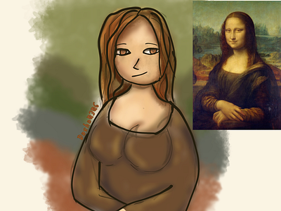 Portrait of Mona Lisa del Giocondo in my redrawing