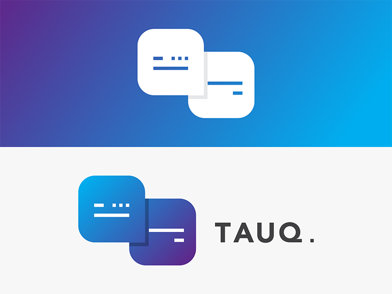 Tauq logo WIP app tauq chat logo design brand