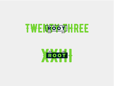 Root23 Branding 23 brand identity design idenity logo roman numerals root root23 wordmark