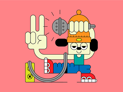 Parappa the Rapper character game hat illustration microphone parappa playstation rapper video game