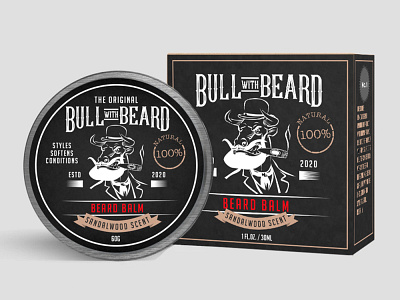 Bull with Beard Package Design branding illustration package design vector