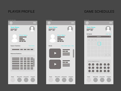 Fantasy MLB app graphic design ui ux vector wireframe