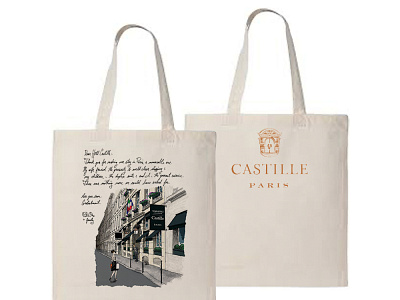 Castille Paris Hotel - Illustration architectural illustration artwork commissioned artwork graphic design hand drawn illustration marketing collateral