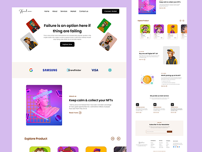 crypto landing page crypto landing page ecommerce website desing emon@6 landing page design nft ui