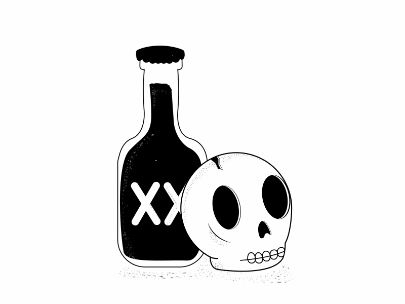 Dead animation beer black bones dead design gif