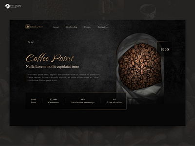 Coffee app coffee darkmood design glass hero section interface landing minimal startup ui ux web