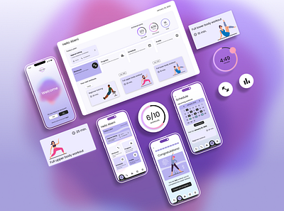 Flexion Fitness App and Website app app design design exercise app product design ui
